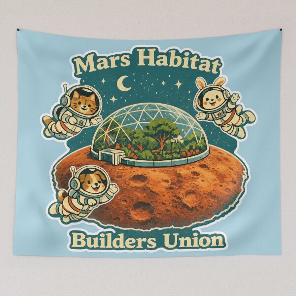 Item preview, Mars Habitat - Cute Retro Animal Astronauts  designed and sold by radiogalaxy.