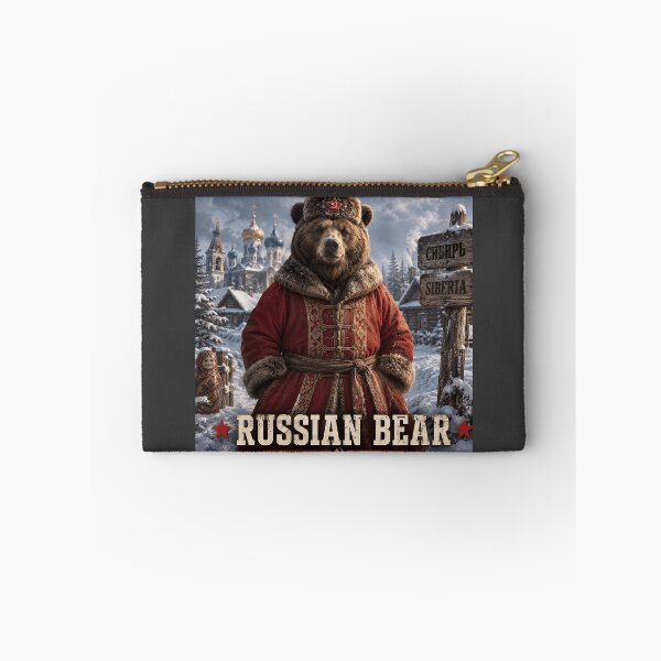 Item preview, Russian Bear Funny Siberia Bear Vintage Russian Style Design designed and sold by Hornace88studio.