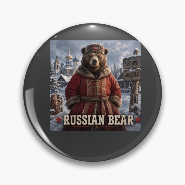 Item preview, Russian Bear Funny Siberia Bear Vintage Russian Style Design designed and sold by Hornace88studio.