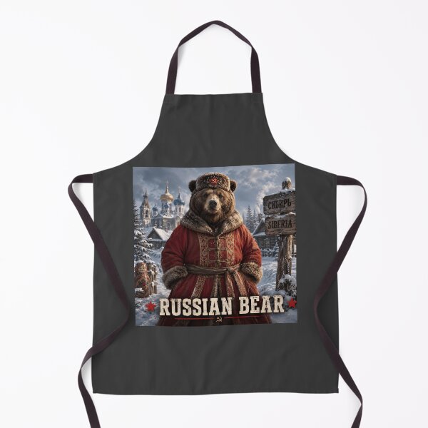 Item preview, Russian Bear Funny Siberia Bear Vintage Russian Style Design designed and sold by Hornace88studio.