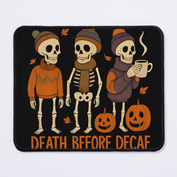 Item preview, Death Before Decaf Fall Skeletons  designed and sold by thestormydae.
