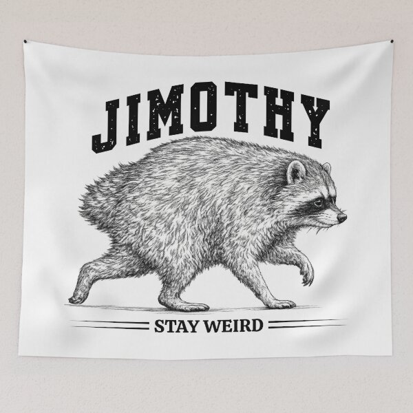 Item preview, Jimothy Raccoon Stay Weird Vintage Meme Art for Wildlife & Internet Humor Fans designed and sold by Teetreasure2.