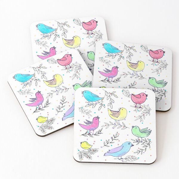 Item preview, Cute Hand Drawn Fluffy Bird Repeat Pattern designed and sold by Boy and Belugee.