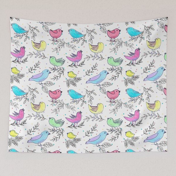 Item preview, Cute Hand Drawn Fluffy Bird Repeat Pattern designed and sold by Boy and Belugee.