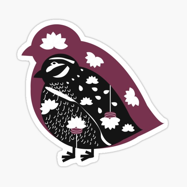 Floral quail Sticker