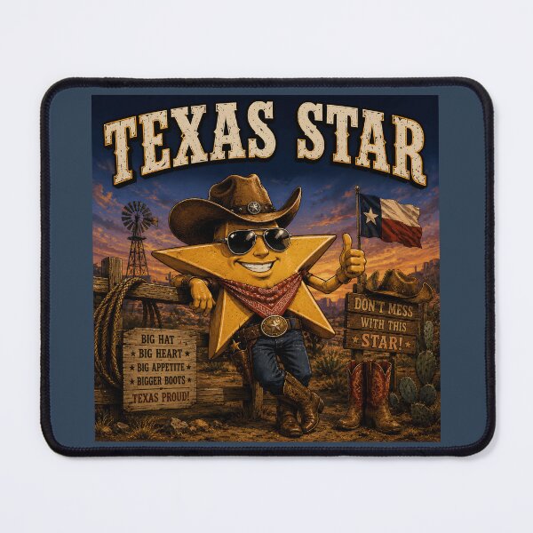 Item preview, Texas Star Funny Cowboy Lone Star Western Retro Design designed and sold by Hornace88studio.