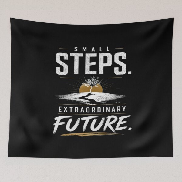 Item preview, Small Steps. Extraordinary Future | Minimalist Motivational Typography T-Shirt designed and sold by v6ziix.