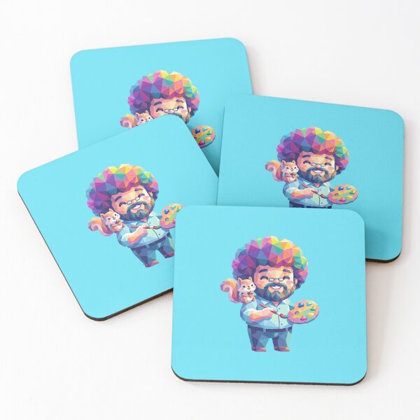 Item preview, Cute Bob Ross with Happy Little Squirrel Geometric Art designed and sold by Karamram Studio.
