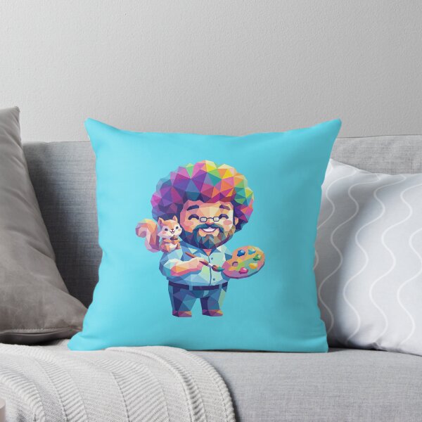 Item preview, Cute Bob Ross with Happy Little Squirrel Geometric Art designed and sold by Karamram Studio.