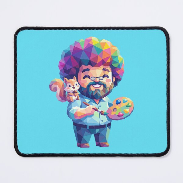 Item preview, Cute Bob Ross with Happy Little Squirrel Geometric Art designed and sold by Karamram Studio.