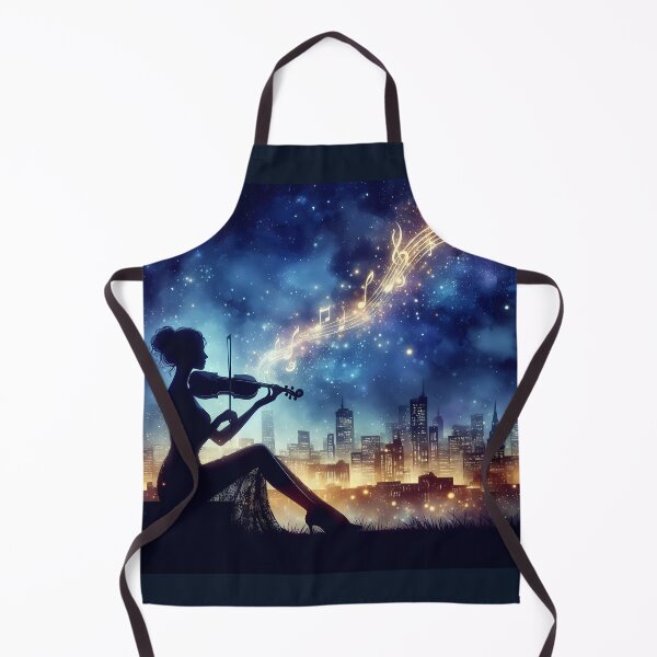 Item preview, Midnight Violinist Silhouette Magical Music City Art designed and sold by jo-e-basta.