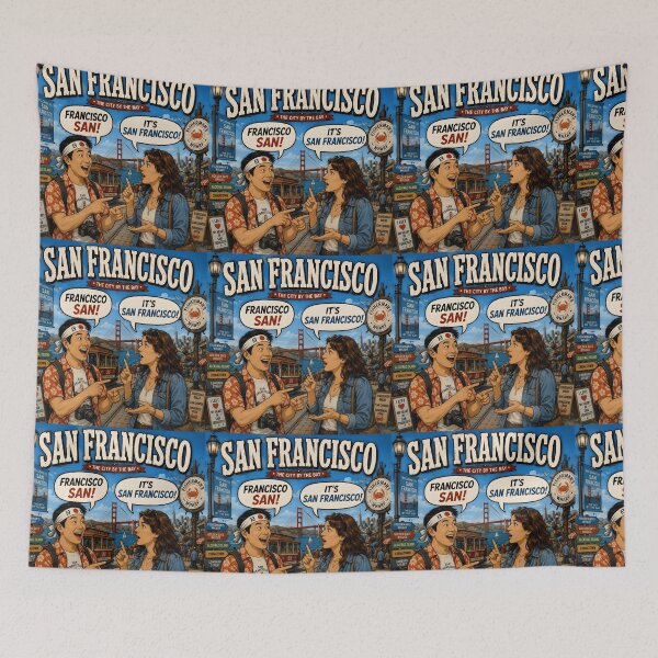 Item preview, San Francisco Funny Japanese Wordplay Travel Retro Design designed and sold by Hornace88studio.