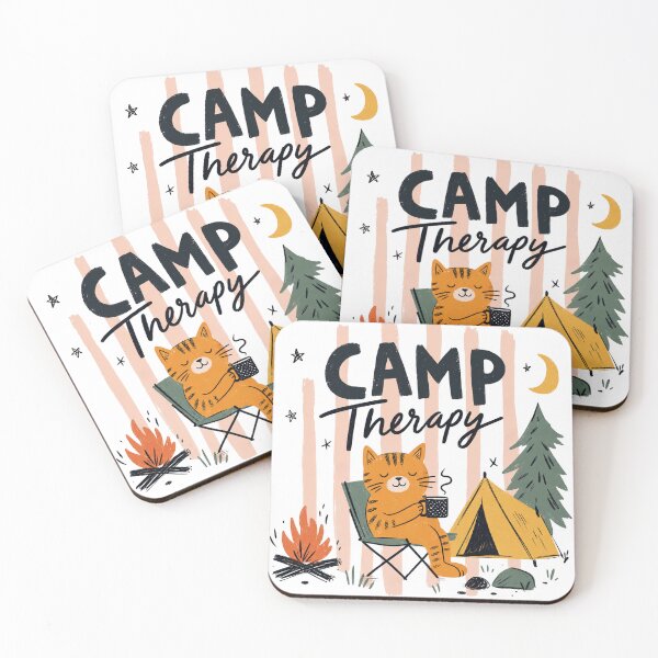 Item preview, Camp Therapy | Cute Camping Cat Retro Adventure Design designed and sold by GroveLaneCreative.
