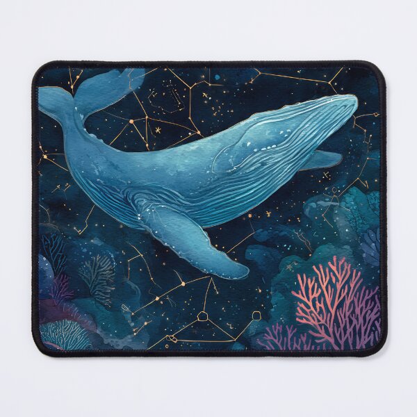 Item preview, Cosmic Humpback Whale Starry Sea Watercolor Art designed and sold by jo-e-basta.