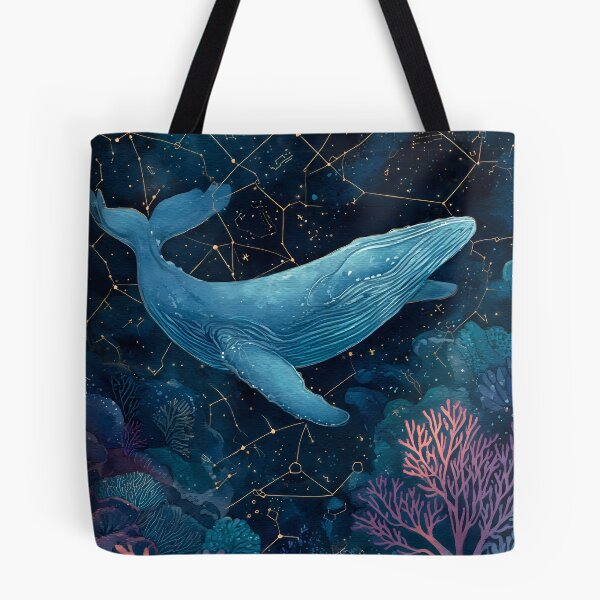 Item preview, Cosmic Humpback Whale Starry Sea Watercolor Art designed and sold by jo-e-basta.