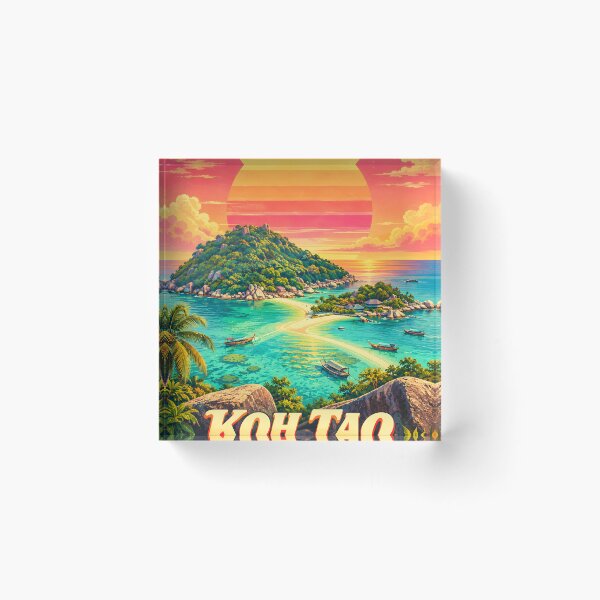 Item preview, KOH TAO – TURTLE PARADISE | Vintage Tropical Travel Poster designed and sold by Spirit of Siam.