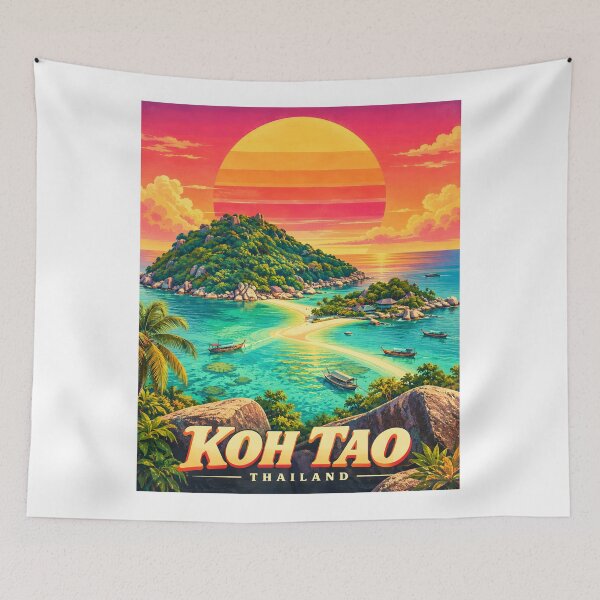 Item preview, KOH TAO – TURTLE PARADISE | Vintage Tropical Travel Poster designed and sold by Spirit of Siam.