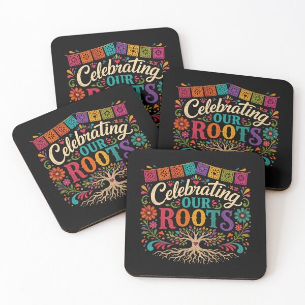 Item preview, Celebrating Our Roots | Hispanic Heritage Month Folk Art Floral Typography Design designed and sold by RJACreative.