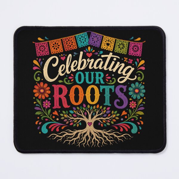 Item preview, Celebrating Our Roots | Hispanic Heritage Month Folk Art Floral Typography Design designed and sold by RJACreative.