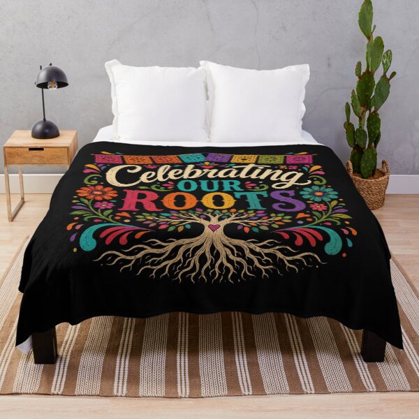 Item preview, Celebrating Our Roots | Hispanic Heritage Month Folk Art Floral Typography Design designed and sold by RJACreative.