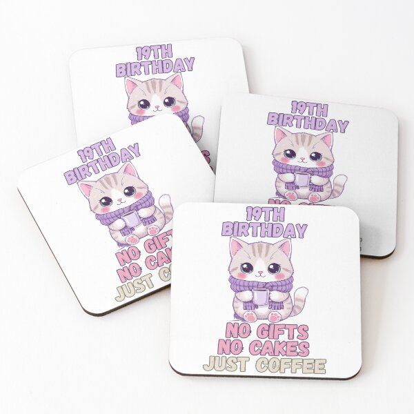 Item preview, 19th Birthday Girl Coffee lover Cute Cat Girl Shirt designed and sold by BellabdO.