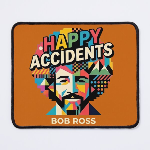 Item preview, Bob Ross "Happy Accidents" Geometric Pop Art designed and sold by Karamram Studio.