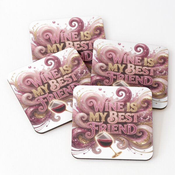 Item preview, Trendy WINE IS MY BEST FRIEND designed and sold by dazzlemakers.
