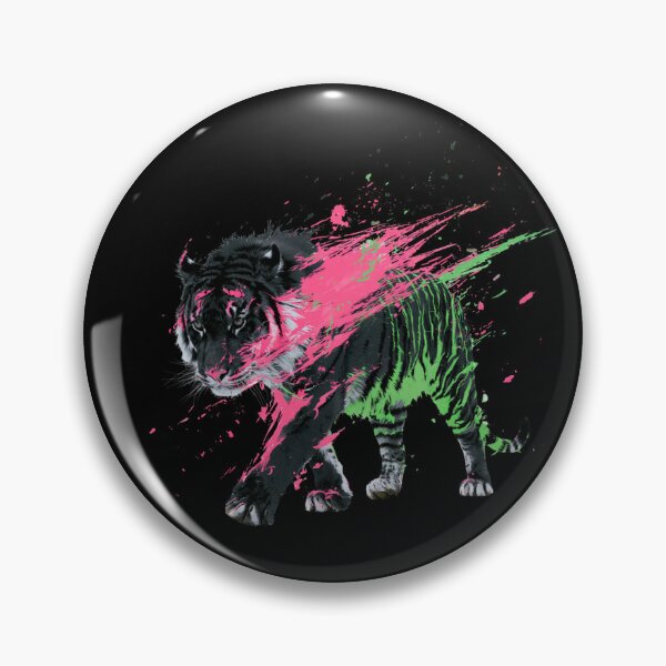 Artikelvorschau, Neon Cyber Tiger Synthwave Glitch Art entworfen und verkauft von Artmugic.