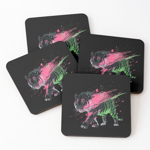 Item preview, Neon Cyber Tiger Synthwave Glitch Art designed and sold by Artmugic.
