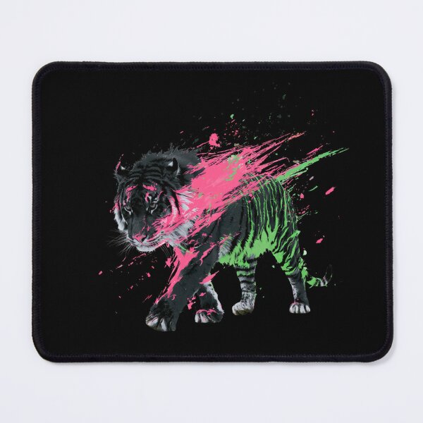 Item preview, Neon Cyber Tiger Synthwave Glitch Art designed and sold by Artmugic.