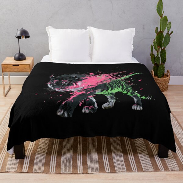 Item preview, Neon Cyber Tiger Synthwave Glitch Art designed and sold by Artmugic.