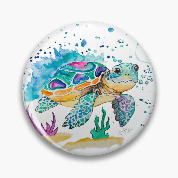 Artikelvorschau, Aquarell-Meeresschildkröten-Splash entworfen und verkauft von Blue Fly Art.