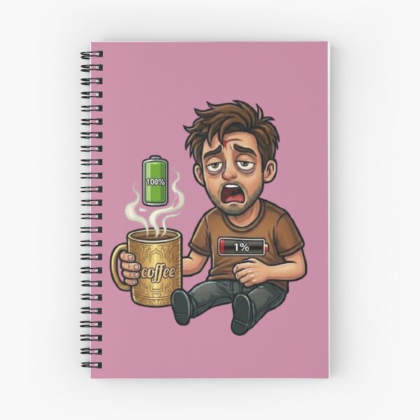Item preview, Funny Coffee Battery 1 Percent Tired Man Morning Caffeine Meme designed and sold by Northern Glow Art.
