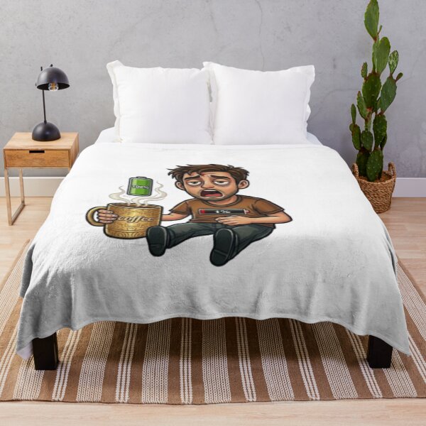 Item preview, Funny Coffee Battery 1 Percent Tired Man Morning Caffeine Meme designed and sold by Northern Glow Art.
