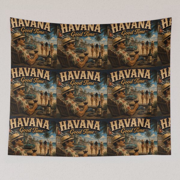 Item preview, Havana Good Time Vintage Cuba Travel Retro Beach Design designed and sold by Hornace88studio.