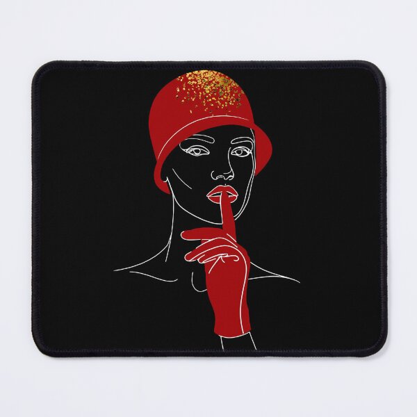 Item preview, Minimalist Woman Line Art Red Hat Elegant Face Illustration designed and sold by jo-e-basta.