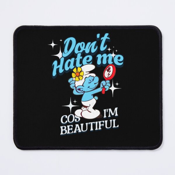 Item preview, Vanity Smurf Don't Hate Me Cos I'm Beautiful Retro Cartoon Graphic designed and sold by RahniNM.