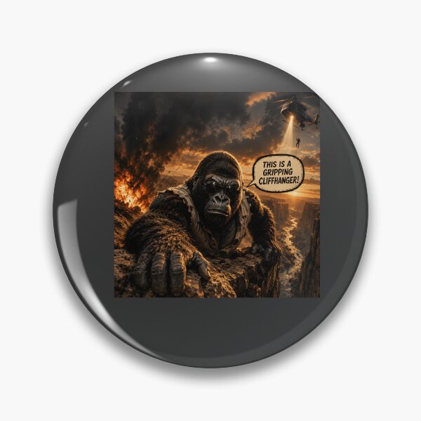 Item preview, Gorilla Grip Funny Cliffhanger Gorilla Pun Retro Design designed and sold by Hornace88studio.