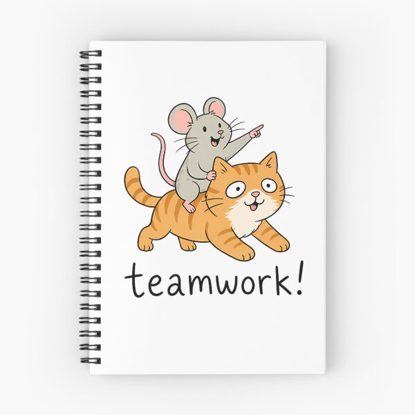 Item preview, Teamwork Cute Cat Mouse Duo Funny Doodle Cartoon Kids Classroom Coworker BFF Sibling Vibes designed and sold by Velustro Shop.