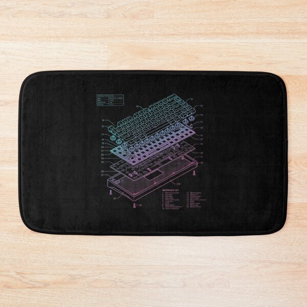 Item preview, Mechanical Keyboard Exploded Blueprint Cyberpunk Schematic designed and sold by AdyKurniawan.