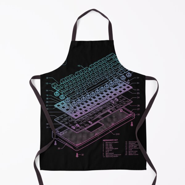 Item preview, Mechanical Keyboard Exploded Blueprint Cyberpunk Schematic designed and sold by AdyKurniawan.