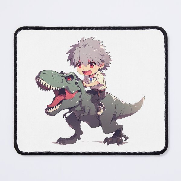 Item preview, Kaworu Nagisa Neon Genesis Evangelion Chibi Dinosaur Joyride designed and sold by Dashsopaner.