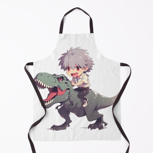Item preview, Kaworu Nagisa Neon Genesis Evangelion Chibi Dinosaur Joyride designed and sold by Dashsopaner.