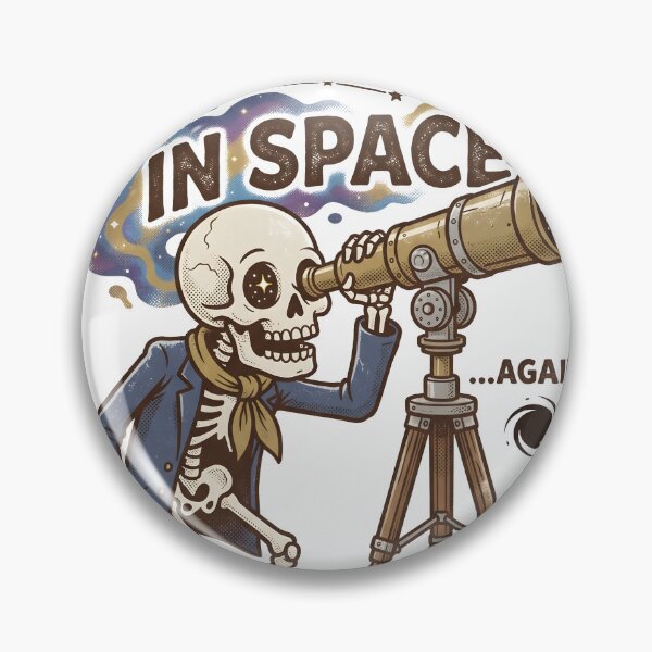 Item preview, Skeleton in Jacket and Scarf Looking Through Brass Telescope with Lost in Space designed and sold by MisteryDesigner.