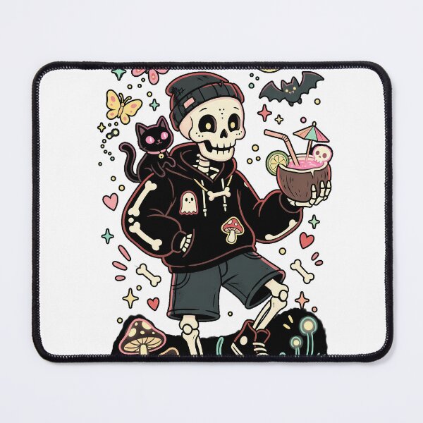 Item preview, Skeleton Wearing Beanie Hoodie Shorts and Sneakers Holding Coconut Drink designed and sold by MisteryDesigner.