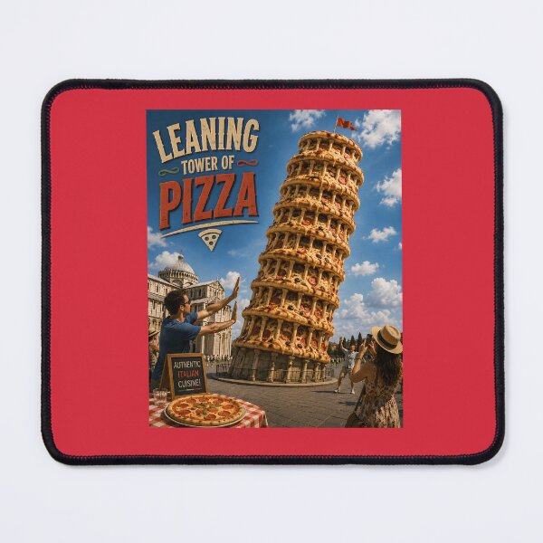 Item preview, Leaning Tower of Pizza Funny Italian Food Pun Retro Design designed and sold by Hornace88studio.