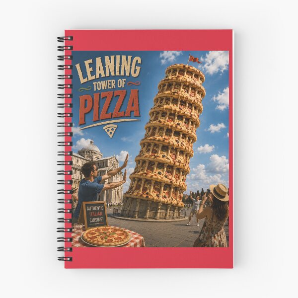 Item preview, Leaning Tower of Pizza Funny Italian Food Pun Retro Design designed and sold by Hornace88studio.