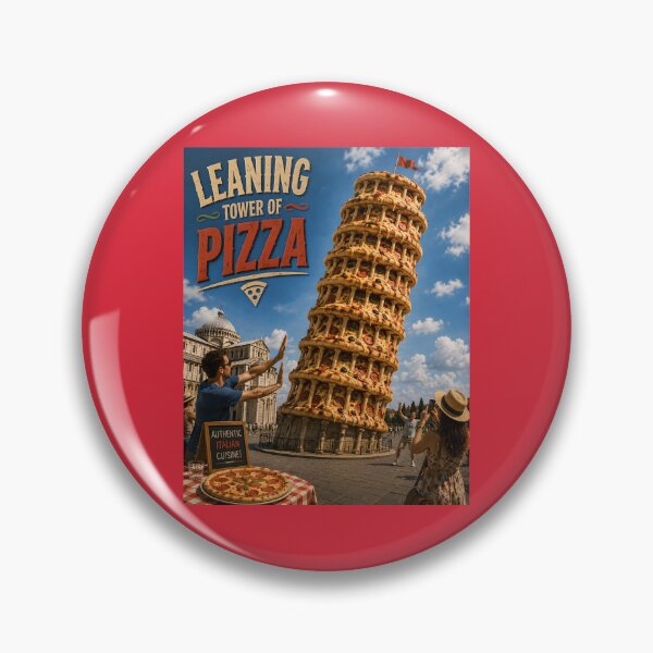 Item preview, Leaning Tower of Pizza Funny Italian Food Pun Retro Design designed and sold by Hornace88studio.