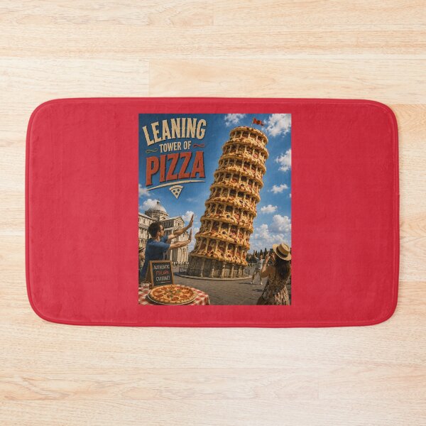 Item preview, Leaning Tower of Pizza Funny Italian Food Pun Retro Design designed and sold by Hornace88studio.