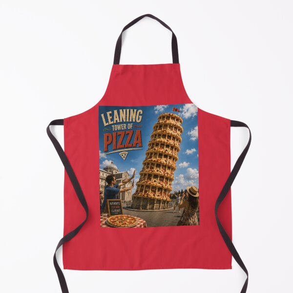 Item preview, Leaning Tower of Pizza Funny Italian Food Pun Retro Design designed and sold by Hornace88studio.
